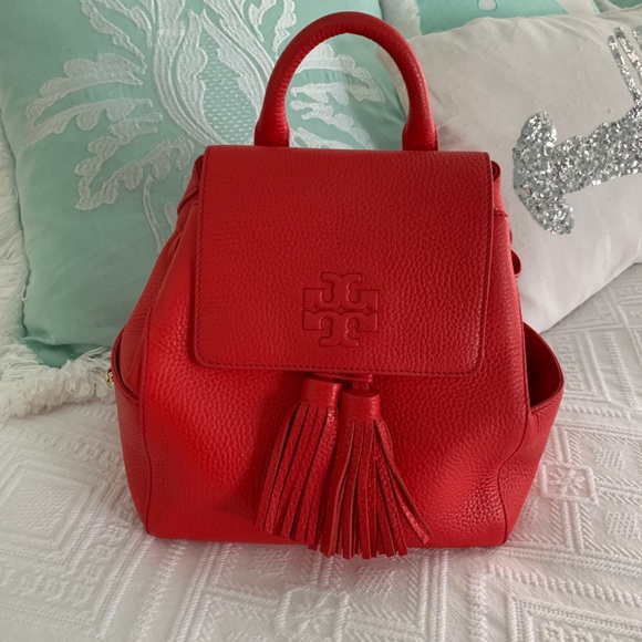 Tory Burch Red Backpack - Picture 1 of 8